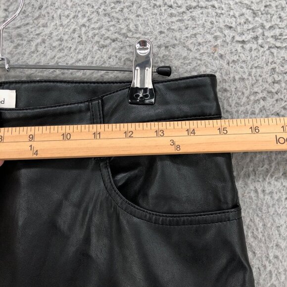 Aritzia Wilfred Pants Womens 10 Melina Black Polyurethane Vegan Leather Straight - Picture 8 of 12